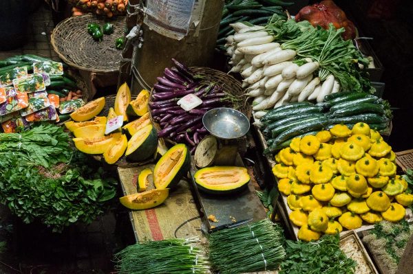 Buntes Gemüse auf dem Zentralmarkt Port Louis Mauritius
