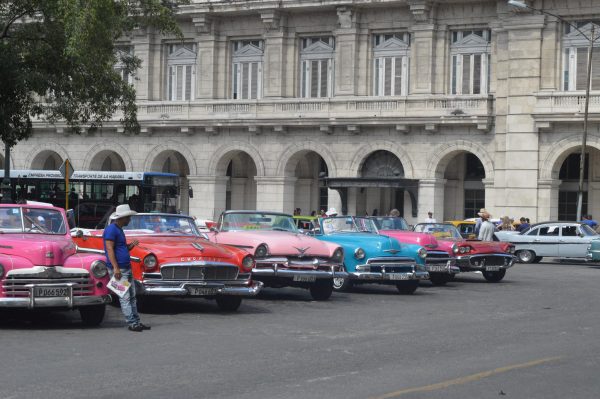 Colorful classic American cars in Havanna