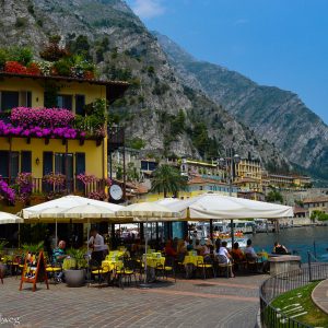 Restaurant at the harbour of Limone