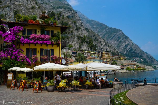 Restaurant at the harbour of Limone