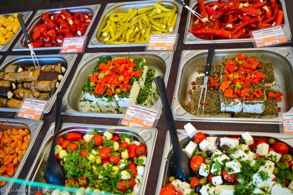 Mediterranean salads at the Viktualienmarkt