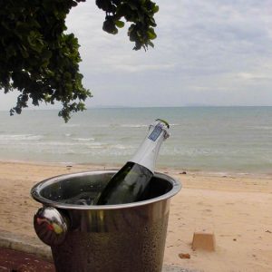 Bubbly at the wedding in Koh Samui