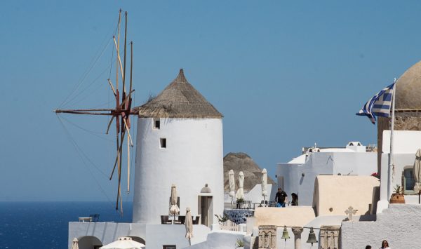 Windmill in Oia Santorini