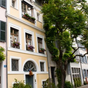 Pastel colored houses in Basel