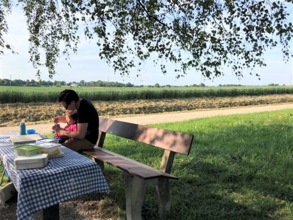 Picnic with child near Itzling