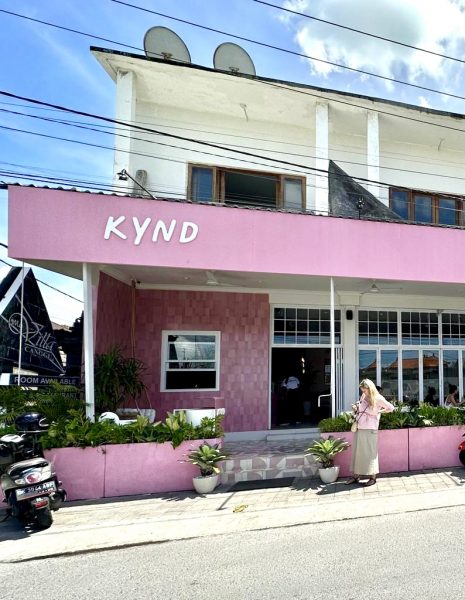 in front of the Kynd Community Canggu